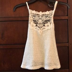 Rue21 cream color lace with crows cross straps